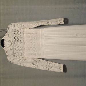 New Lulus "In Dreams" White Long Sleeve Lace Maxi Dress